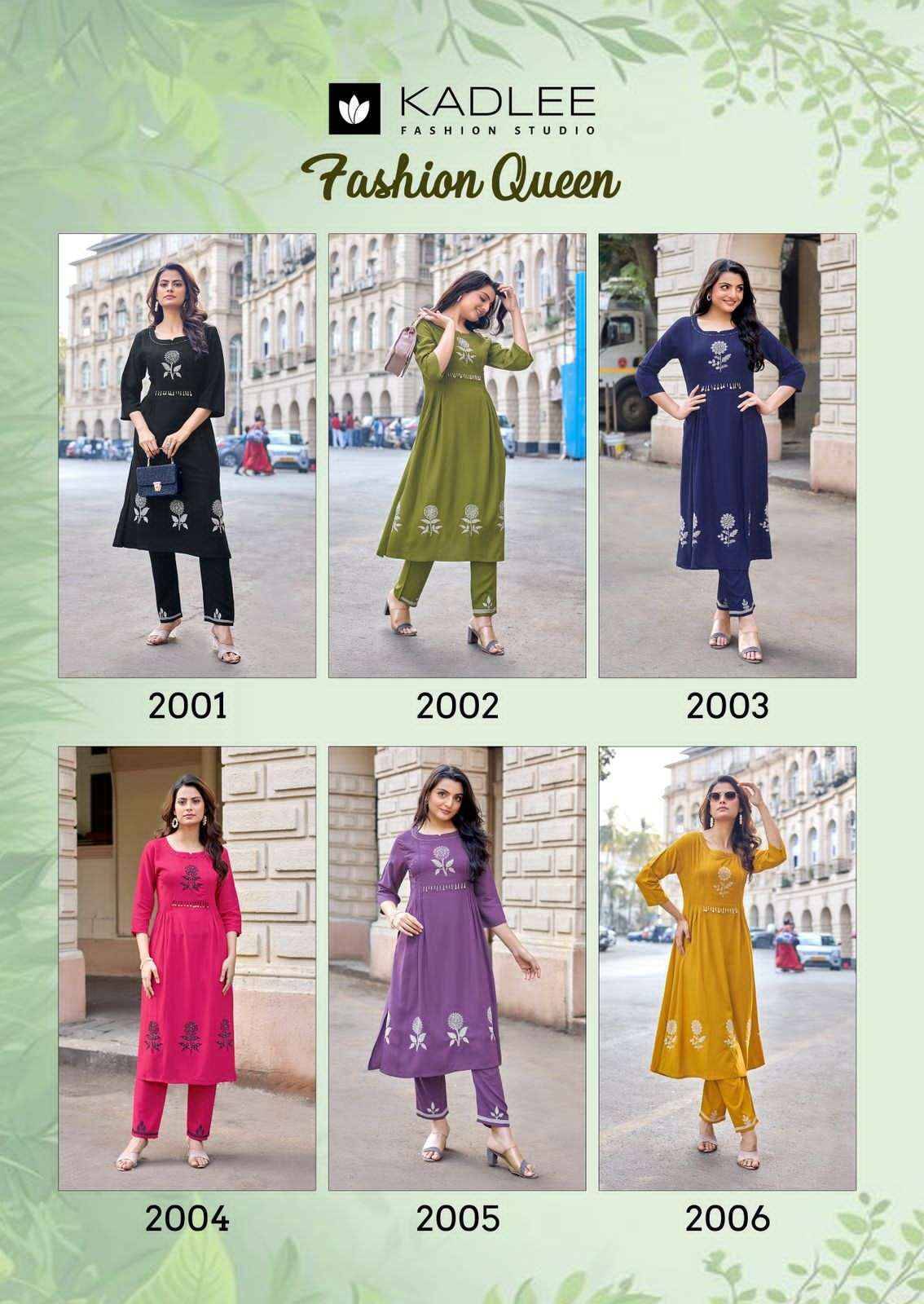 Fashion Queen By KADLEE 2001 To 2006 Series Designer Collection Rayon Co-ord Set At Wholesale Price